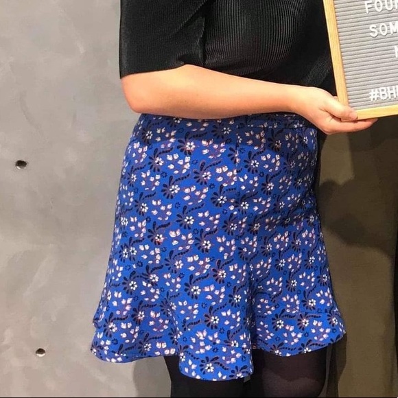 J.Crew Blue Floral Flutter Mini Skirt - Picture 5 of 6